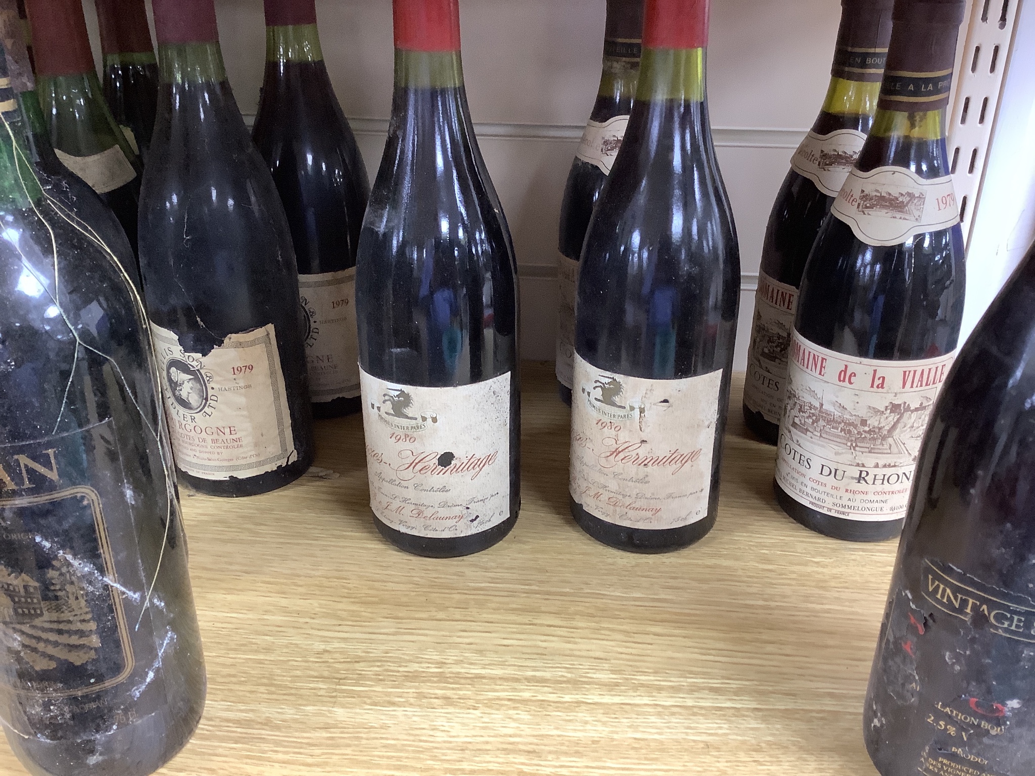 23 bottles of red wine including two bottles of Crozes Hermitage 1980